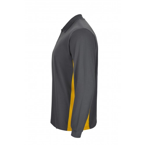 105514.POLO BICOLOR ML GRIS/AMARILLO XS