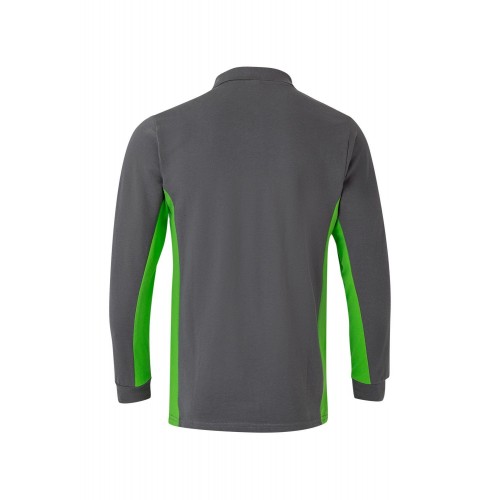 105514.POLO BICOLOR ML GRIS/VERDE LIMA 2XL