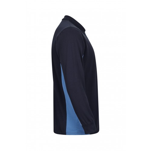 105514.POLO BICOLOR ML AZUL NAVY/CELESTE 2XL