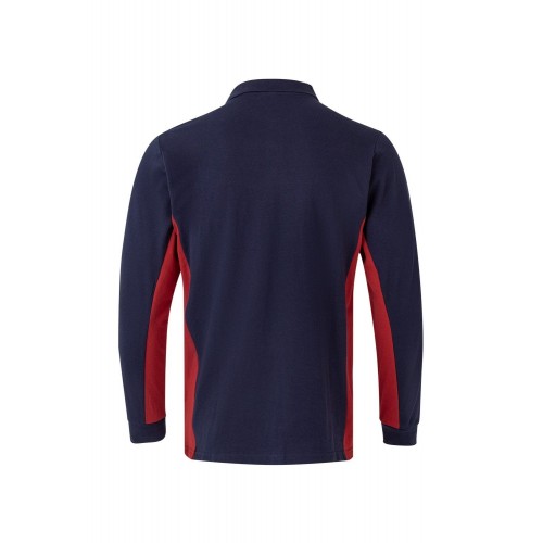105514.POLO BICOLOR ML AZUL NAVY/ROJO 2XL