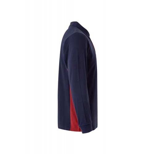 105514.POLO BICOLOR ML AZUL NAVY/ROJO 2XL