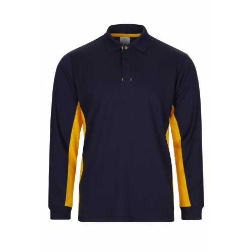 105514.POLO BICOLOR ML AZUL NAVY/AMARILLO S