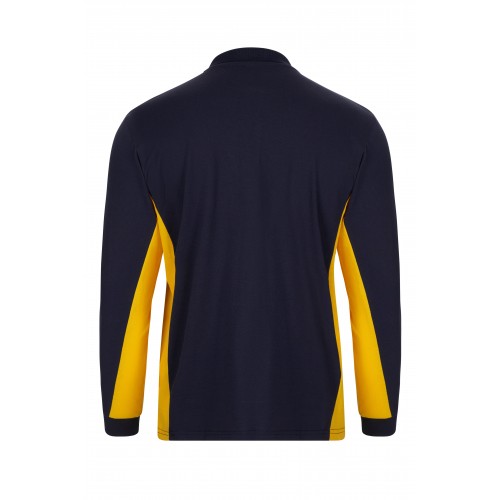 105514.POLO BICOLOR ML AZUL NAVY/AMARILLO XS