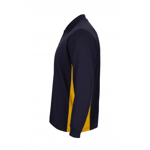 105514.POLO BICOLOR ML AZUL NAVY/AMARILLO XS