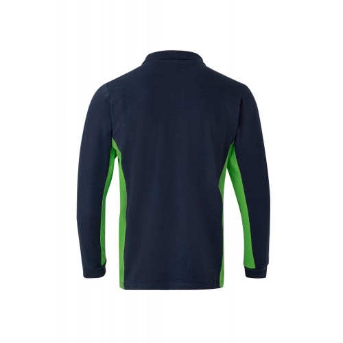 105514.POLO BICOLOR ML AZUL NAVY/VERDE LIMA 2XL