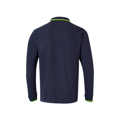 105515.POLO BICOLOR ML AZUL NAVY/AMARILLO FLÚOR 2XL