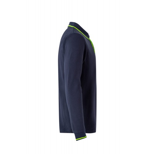 105515.POLO BICOLOR ML AZUL NAVY/AMARILLO FLÚOR 2XL