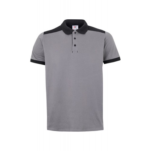 105519S.POLO STRETCH BICOLOR MC GRIS/NEGRO 3XL