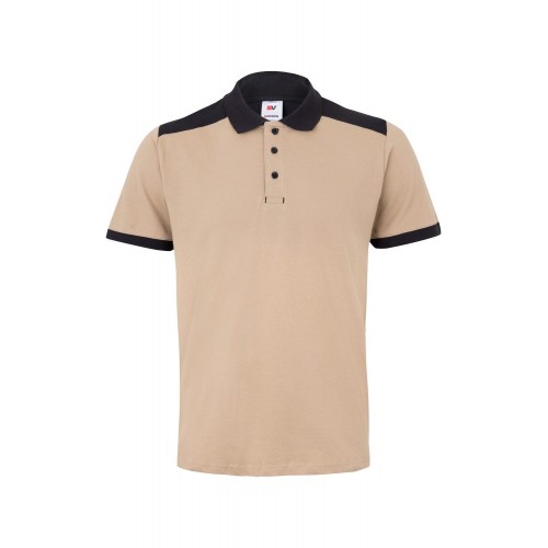 105519S.POLO STRETCH BICOLOR MC BEIGE ARENA/NEGRO XS