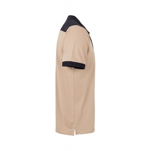 105519S.POLO STRETCH BICOLOR MC BEIGE ARENA/NEGRO 2XL