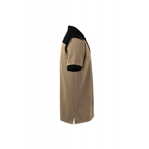 105519S.POLO STRETCH BICOLOR MC BEIGE ARENA/NEGRO 2XL