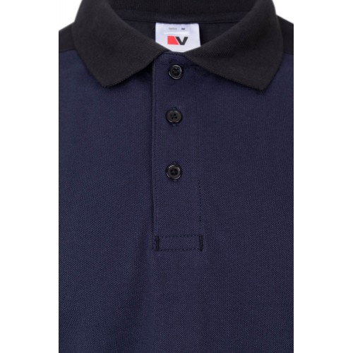 105519S.POLO STRETCH BICOLOR MC AZUL NAVY/NEGRO 2XL