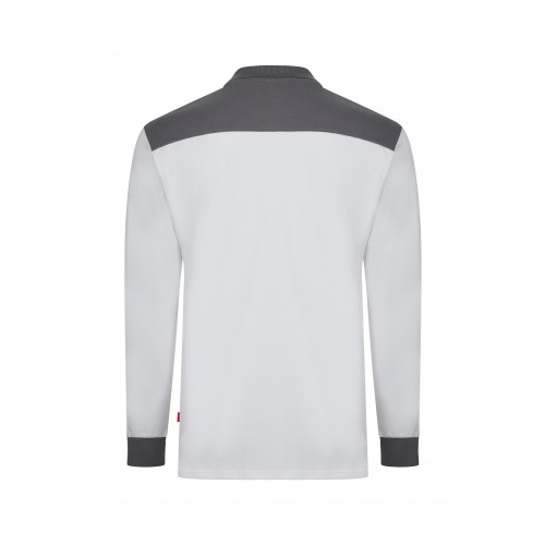 105529S.POLO STRETCH BICOLOR ML BLANCO/GRIS XS
