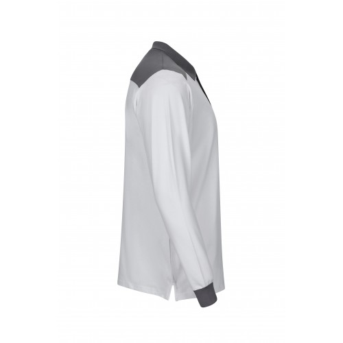 105529S.POLO STRETCH BICOLOR ML BLANCO/GRIS XS