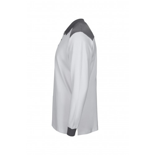 105529S.POLO STRETCH BICOLOR ML BLANCO/GRIS XS