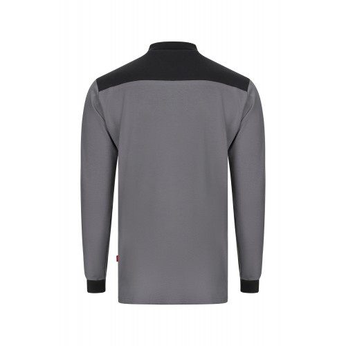 105529S.POLO STRETCH BICOLOR ML GRIS/NEGRO XS