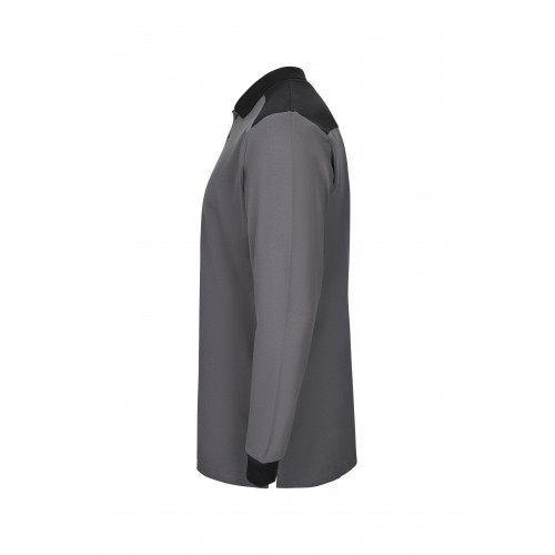 105529S.POLO STRETCH BICOLOR ML GRIS/NEGRO XS