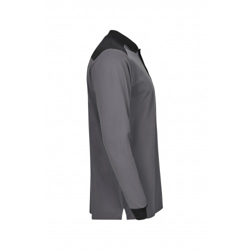 105529S.POLO STRETCH BICOLOR ML GRIS/NEGRO XS