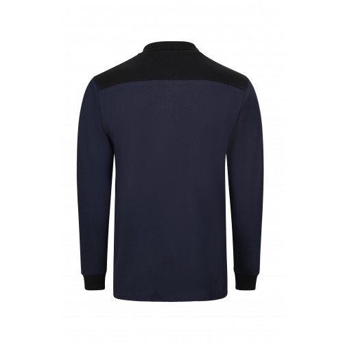 105529S.POLO STRETCH BICOLOR ML AZUL NAVY/NEGRO XS