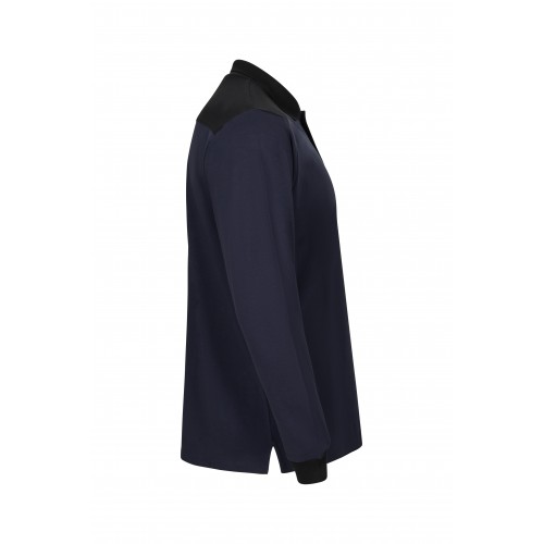 105529S.POLO STRETCH BICOLOR ML AZUL NAVY/NEGRO XS