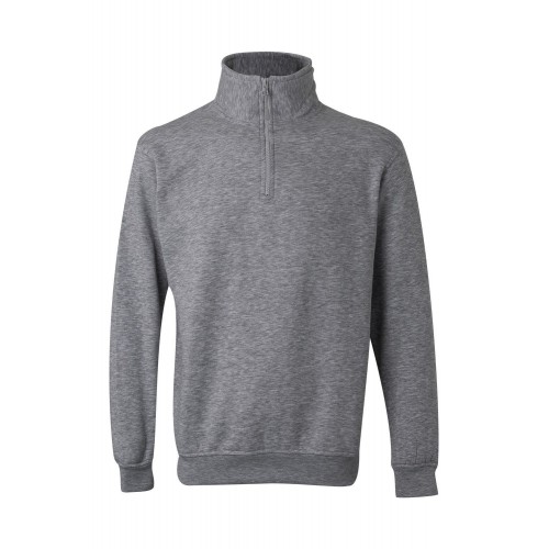 105702.SUDADERA MEDIA CREMALLERA GRIS JASPEADO M