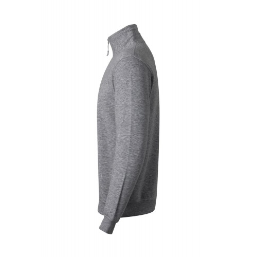 105702.SUDADERA MEDIA CREMALLERA GRIS JASPEADO 2XL