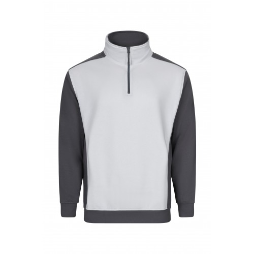 105703.SUDADERA BICOLOR CREMALLERA BLANCO/GRIS S