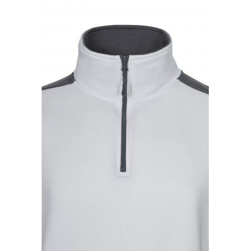 105703.SUDADERA BICOLOR CREMALLERA BLANCO/GRIS XS