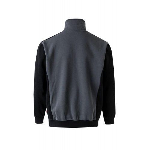 105703.SUDADERA BICOLOR CREMALLERA GRIS/NEGRO 2XL