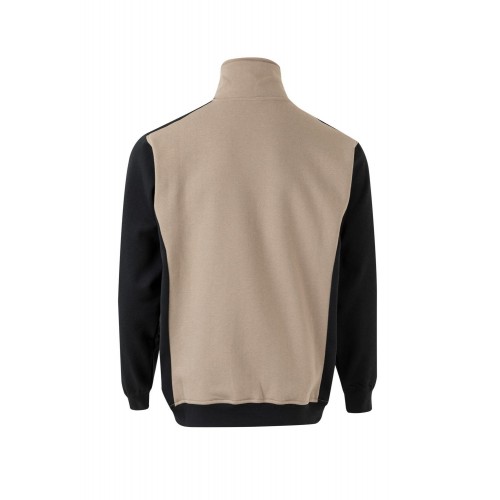 105703.SUDADERA BICOLOR CREMALLERA BEIGE ARENA/NEGRO 2XL