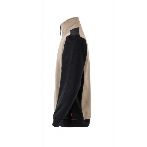 105703.SUDADERA BICOLOR CREMALLERA BEIGE ARENA/NEGRO 2XL