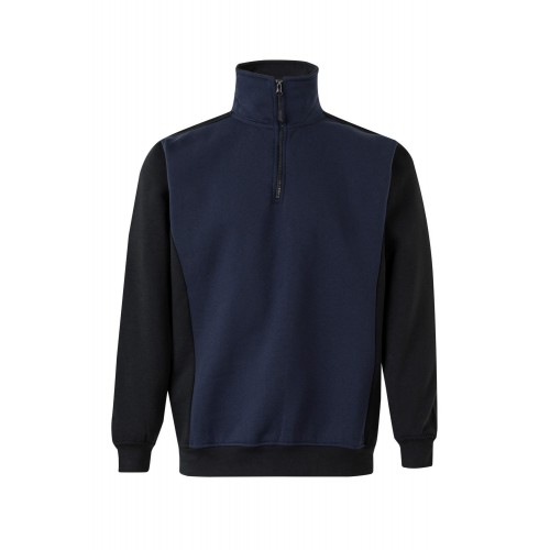 105703.SUDADERA BICOLOR CREMALLERA AZUL NAVY/NEGRO L