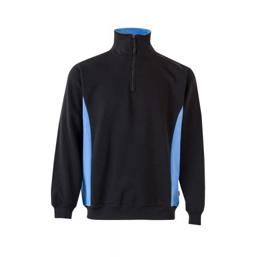 105704.SUDADERA BICOLOR CREMALLERA NEGRO/CELESTE XS