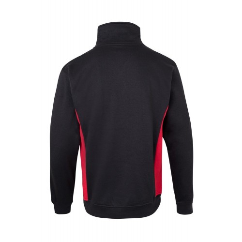 105704.SUDADERA BICOLOR CREMALLERA NEGRO/ROJO 2XL