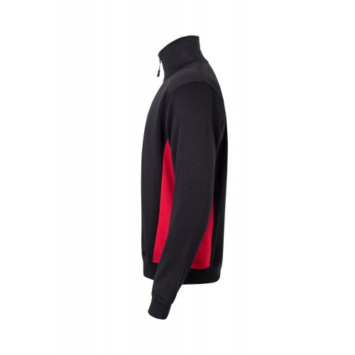 105704.SUDADERA BICOLOR CREMALLERA NEGRO/ROJO 2XL