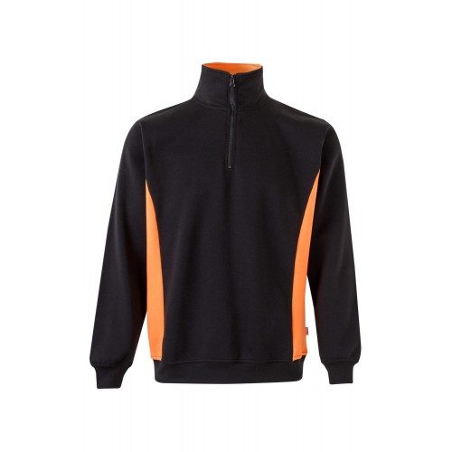 105704.SUDADERA BICOLOR CREMALLERA NEGRO/NARANJA L