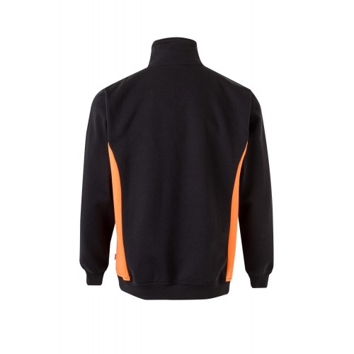 105704.SUDADERA BICOLOR CREMALLERA NEGRO/NARANJA 2XL