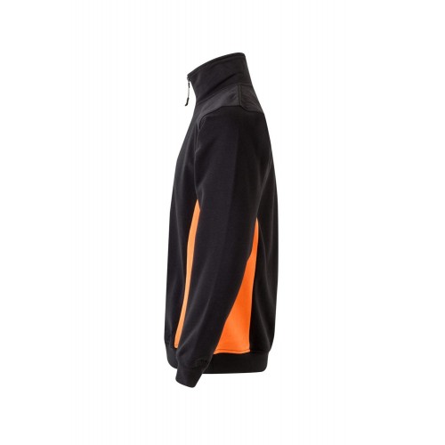 105704.SUDADERA BICOLOR CREMALLERA NEGRO/NARANJA 2XL