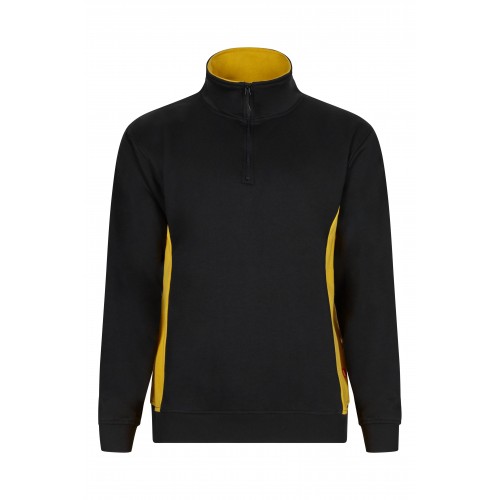 105704.SUDADERA BICOLOR CREMALLERA NEGRO/AMARILLO XS