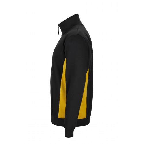 105704.SUDADERA BICOLOR CREMALLERA NEGRO/AMARILLO XS