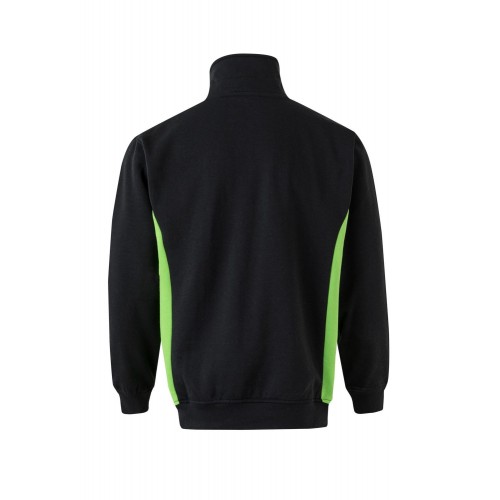105704.SUDADERA BICOLOR CREMALLERA NEGRO/VERDE LIMA 2XL