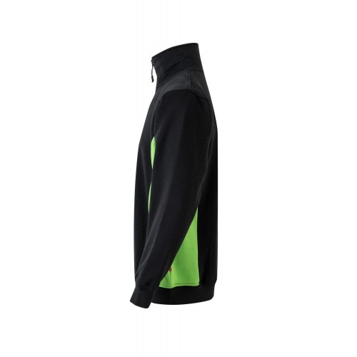 105704.SUDADERA BICOLOR CREMALLERA NEGRO/VERDE LIMA 2XL
