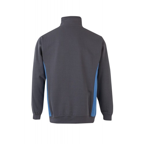 105704.SUDADERA BICOLOR CREMALLERA GRIS/CELESTE 2XL