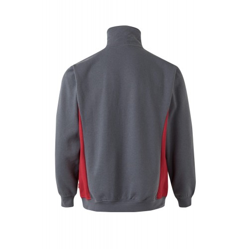 105704.SUDADERA BICOLOR CREMALLERA GRIS/ROJO 2XL