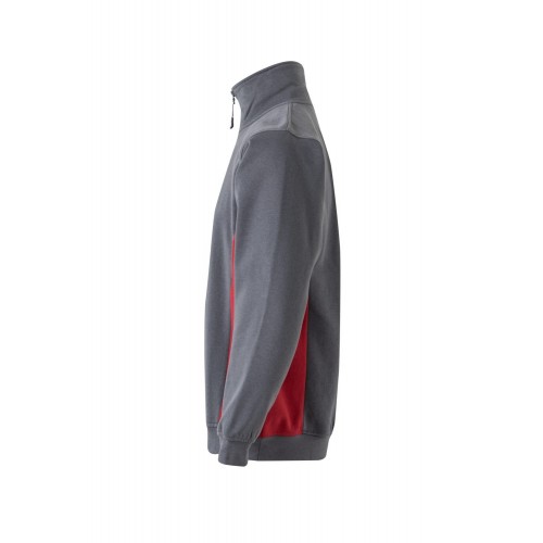 105704.SUDADERA BICOLOR CREMALLERA GRIS/ROJO 2XL