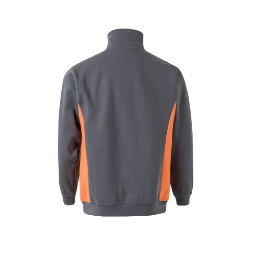 105704.SUDADERA BICOLOR CREMALLERA GRIS/NARANJA 2XL