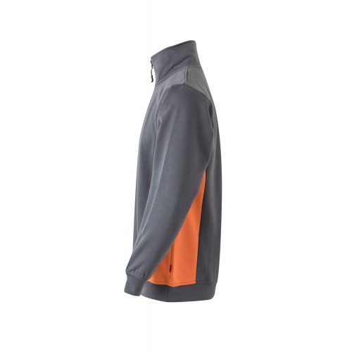 105704.SUDADERA BICOLOR CREMALLERA GRIS/NARANJA 2XL