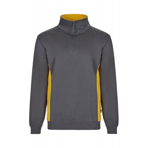 105704.SUDADERA BICOLOR CREMALLERA GRIS/AMARILLO XS