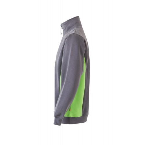 105704.SUDADERA BICOLOR CREMALLERA GRIS/VERDE LIMA 2XL