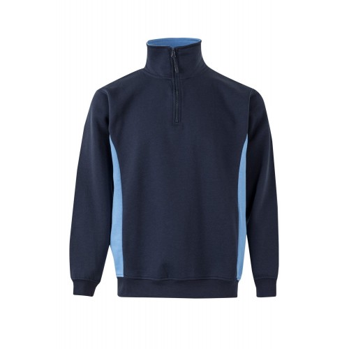 105704.SUDADERA BICOLOR CREMALLERA AZUL NAVY/CELESTE M